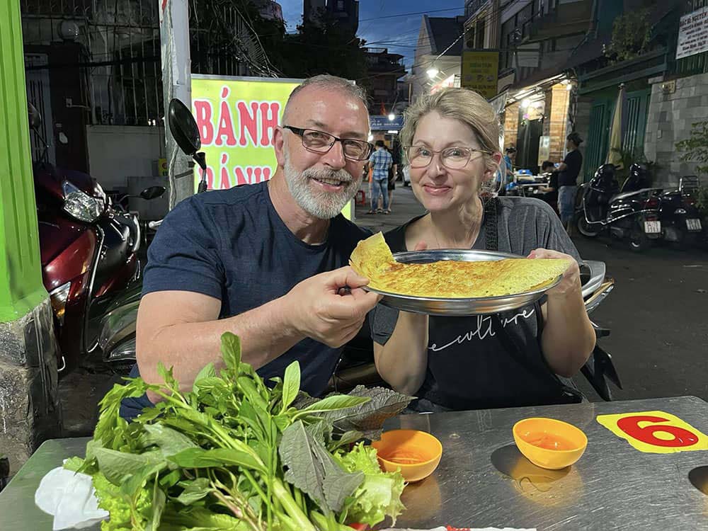 Vietnamese version of a pizza - traditional dishes in vietnam